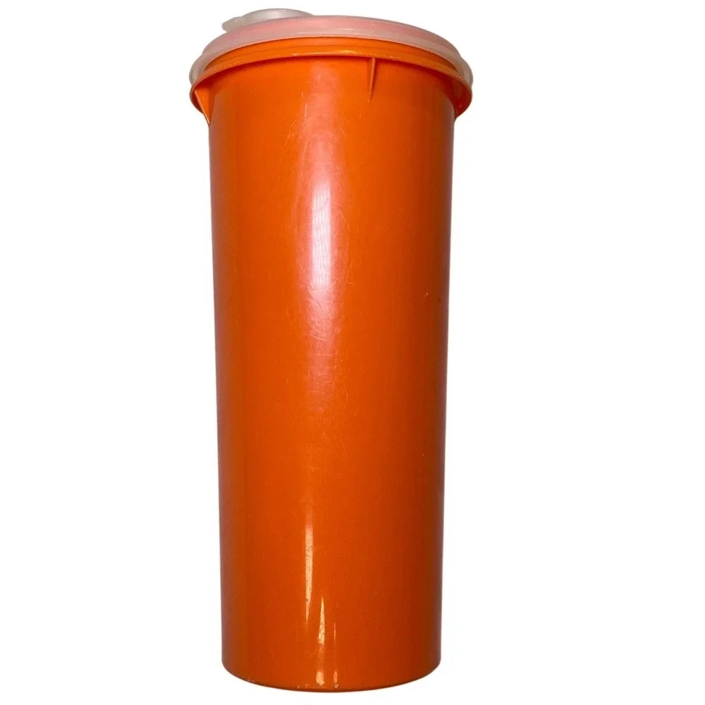 Vintage Tupperware Orange Tall Tumbler Juice Shaker 262-9 w/ Flip Top Lid 603-3